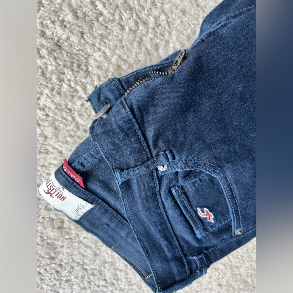 Hollister 3L navy blue stretch skinny jeans